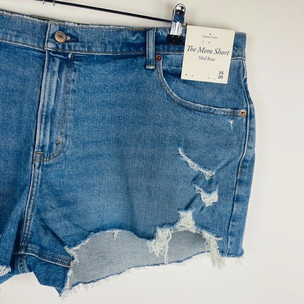 Abercrombie & Fitch Womans Sz 35 20 MidRise Distressed Mom Shorts Curve Love NWT - Picture 5 of 10